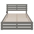 Bowery Hill Farmhouse Solid Wood Queen Bed with Footboard in Gray