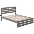 Bowery Hill Farmhouse Solid Wood Queen Bed with Footboard in Gray