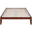 Bowery Hill Modern Solid Wood Queen Bed with USB Charger in Walnut