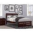 Bowery Hill Modern Solid Wood Full Bed with Footboard and USB Charger in Walnut