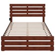Bowery Hill Modern Solid Wood Full Bed with Footboard and USB Charger in Walnut