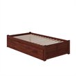 Bowery Hill Twin XL Platform Panel Bed with Trundle in Walnut