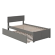 Bowery Hill Modern Wood Twin-XL Platform Panel Bed with Trundle in Gray