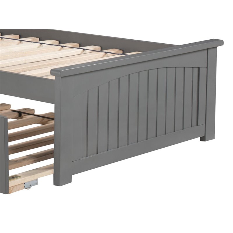 Bowery Hill Modern Wood Twin XL Platform Bed with Trundle in Gray