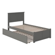 Bowery Hill  Madison Twin XL Wood Platform Bed and Twin XL Trundle in Grey