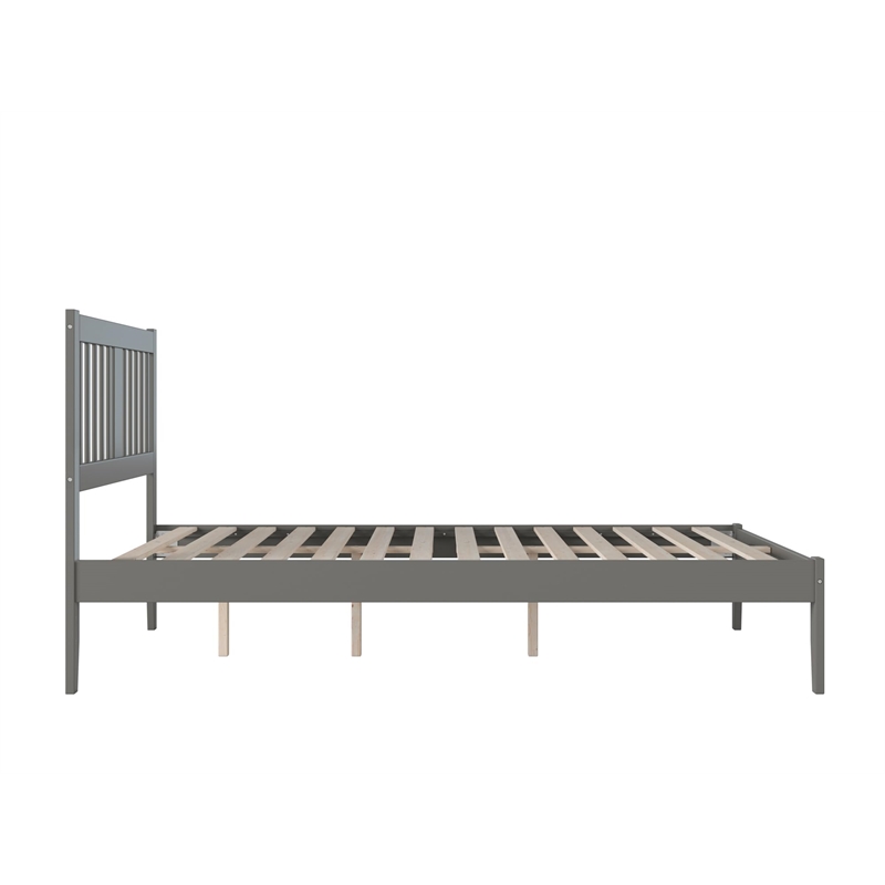 Bowery Hill Transitional Wood Twin Spindle Bed with USB Turbo Charger in Gray