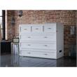 Bowery Hill Modern Wood Full Murphy Bed Chest with Mattress in White