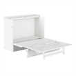 Bowery Hill Modern Wood Full Murphy Bed Chest with Mattress in White