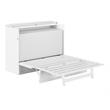 Bowery Hill Modern Wood Full Murphy Bed Chest with Mattress in White