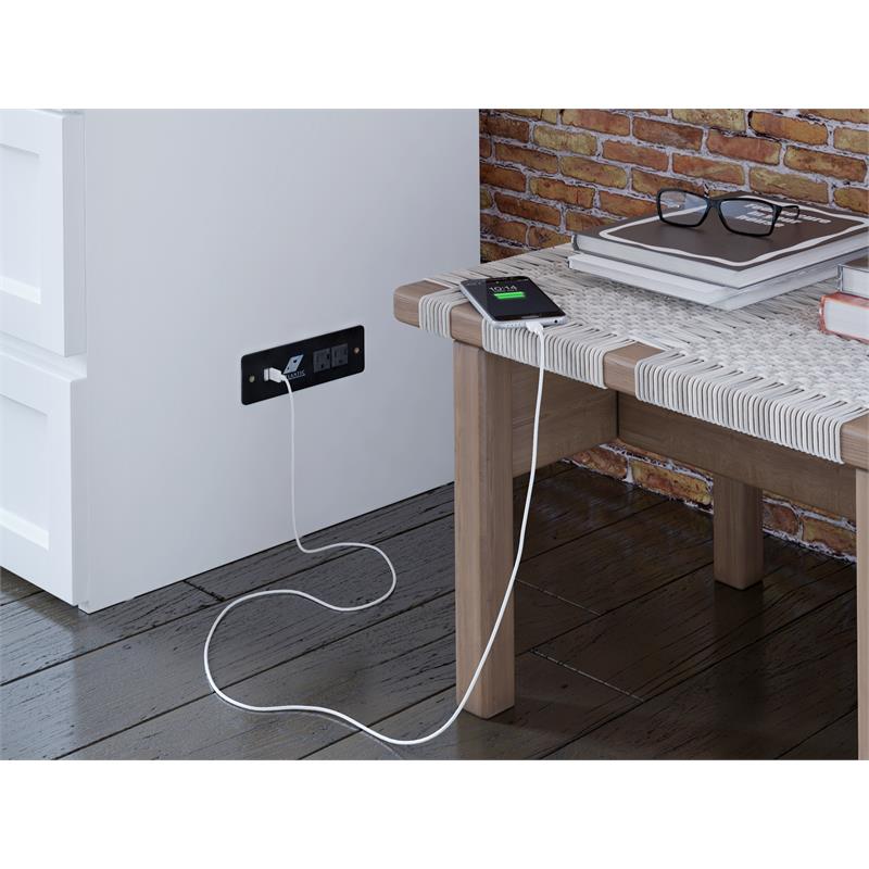 Bowery Hill Modern Wood Full Murphy Bed Chest with Mattress in White