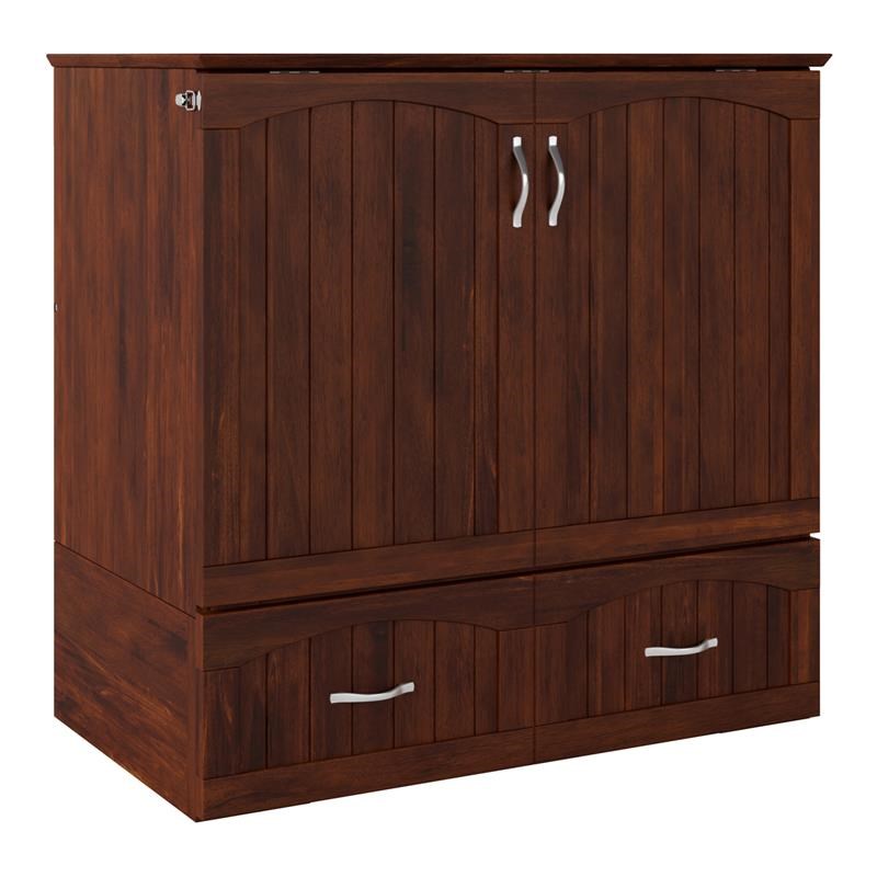 Bowery Hill Twin XL Murphy Bed in Wood with Charging station in Walnut
