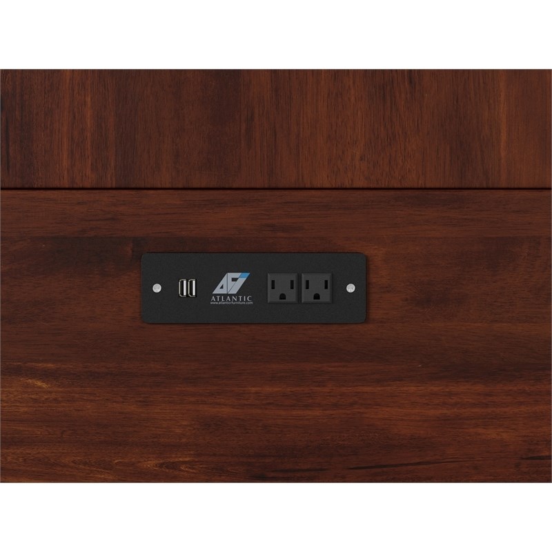 Bowery Hill Twin XL Murphy Bed in Wood with Charging station in Walnut