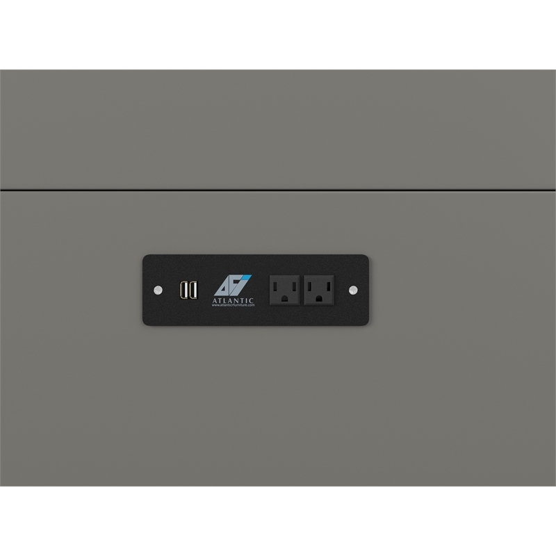 Bowery Hill Modern Wood Twin XL Murphy Bed Chest with Mattress in Gray