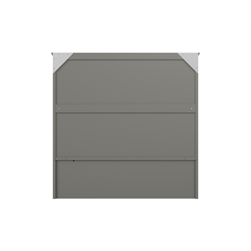 Bowery Hill Modern Wood Twin XL Murphy Bed Chest with Mattress in Gray