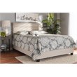 Bowery Hill Full Size Beige Fabric Upholstered Bed