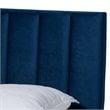 Bowery Hill Full Size Navy Blue Velvet Panel Bed with Tufted Headboard