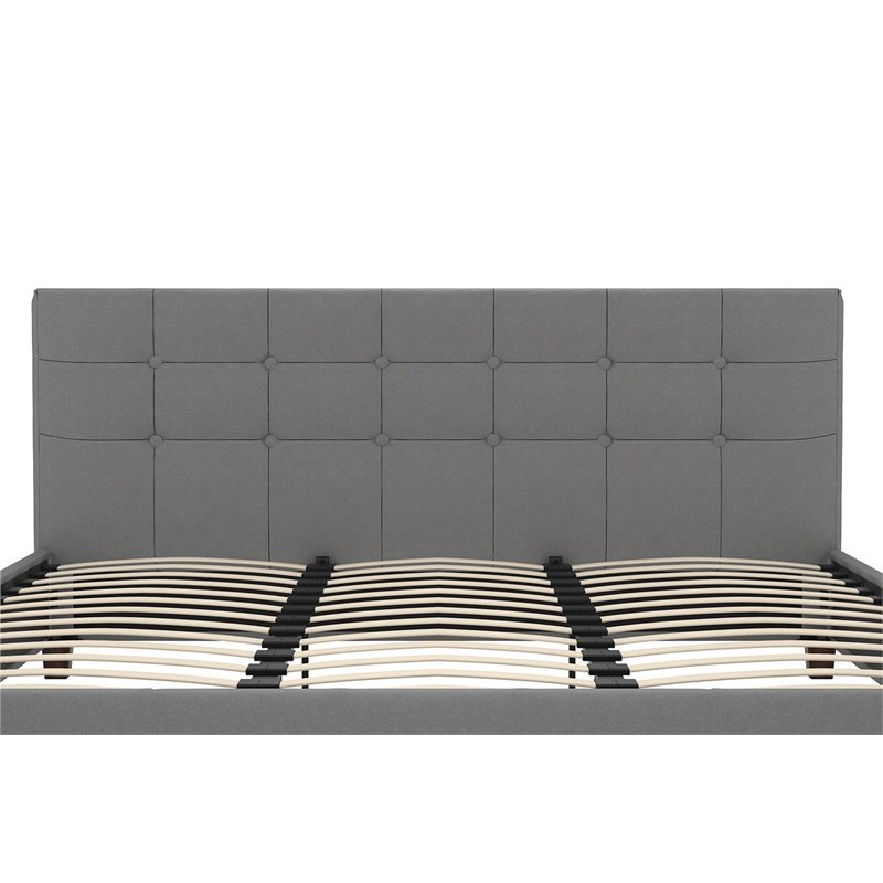 Bowery Hill Upholstered King Bed in Gray