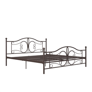 bowery hill metal bed king size frame with underbed storage