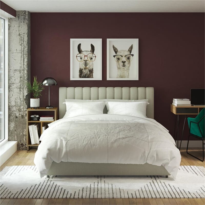 Bowery Hill Upholstered Full Bed with Storage Drawers