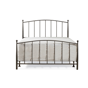 bowery hill furniture metal bed in gray bronze