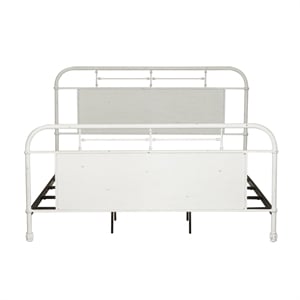 Bowery Hill Modern Queen Metal Bed in Antique White