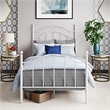 Bowery Hill Transitional Metal Twin Size Metal Bed in White Powder