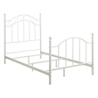 Bowery Hill Transitional Metal Twin Size Metal Bed in White Powder