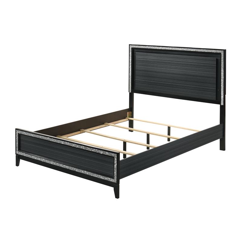 Bowery Hill King Bed in LED and Weathered Black Finish