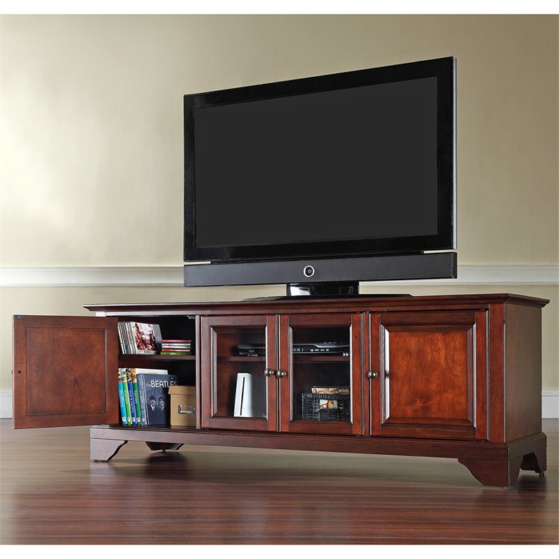 Bowery Hill Traditional Wood Low Profile TV Stand for TVs up to 60