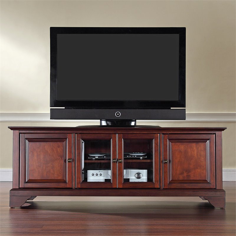 Bowery Hill Traditional Wood Low Profile TV Stand for TVs up to 60