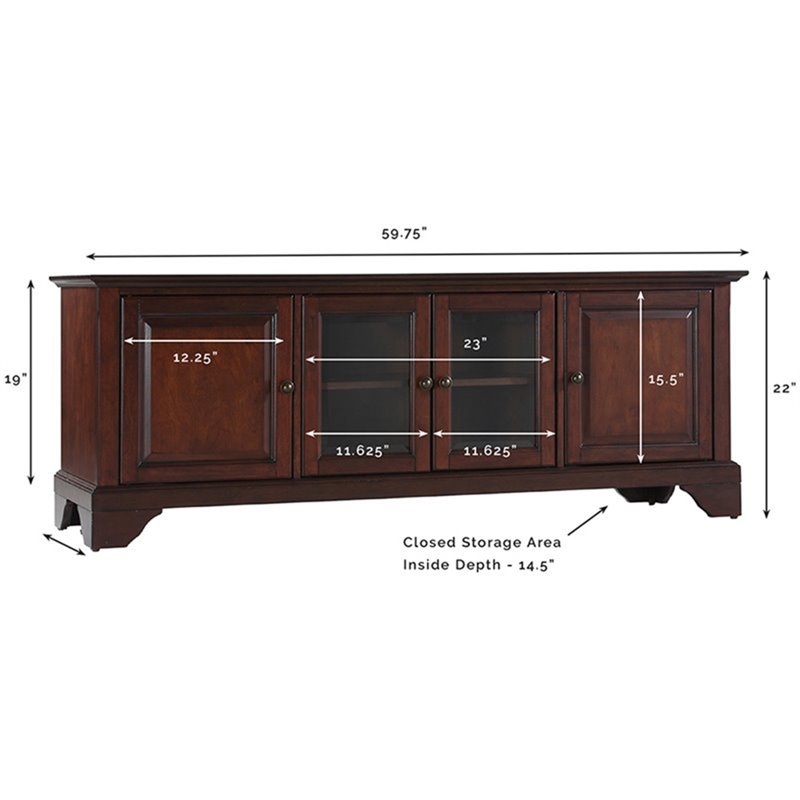 Bowery Hill Traditional Wood Low Profile TV Stand for TVs up to 60
