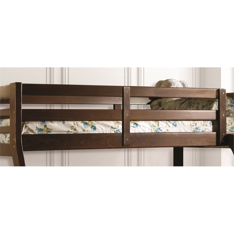 Bowery Hill Wood Twin over Full Storage Bunk Bed in Dark Walnut