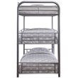 Bowery Hill Triple Twin Bunk Bed in Silver