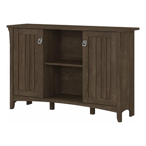 bowery hill furniture salinas accent storage cabinet with doors in ash brown