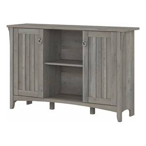 bowery hill furniture salinas accent storage cabinet in driftwood gray