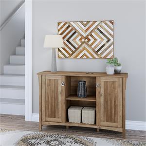 bowery hill furniture salinas accent storage cabinet in reclaimed pine
