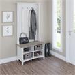 Bowery Hill Furniture Salinas Hall Tree with Shoe Storage Bench in White/Shiplap