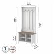 Bowery Hill Furniture Salinas Hall Tree with Shoe Storage Bench in White/Shiplap