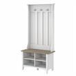Bowery Hill Furniture Salinas Hall Tree with Shoe Storage Bench in White/Shiplap