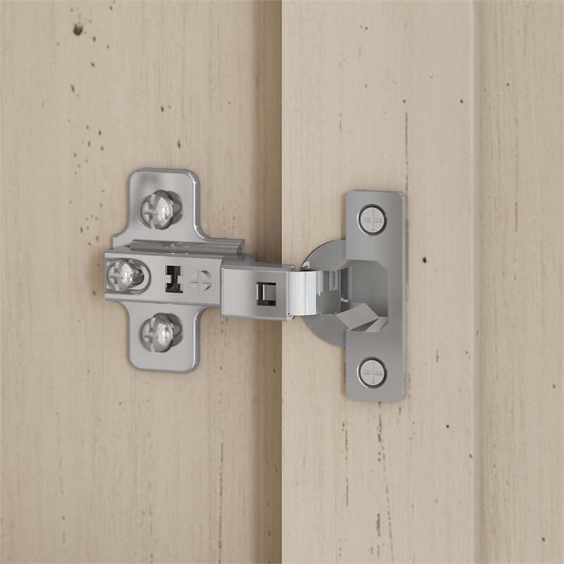 Bowery Hill Wood Furniture Kitchen Pantry Cabinet with Doors in White