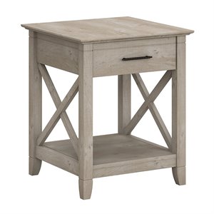 Bowery Hill Engineered Wood End Table with Storage in Washed Gray