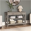 Bowery Hill Engineered Wood Console Table with Drawers in Washed Gray