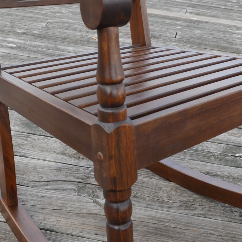 Bowery Hill Wooden Slat Rocker in Elm