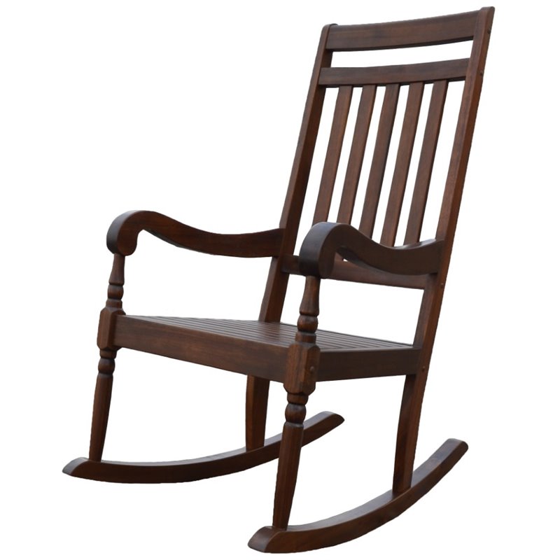 Bowery Hill Wooden Slat Rocker in Elm