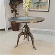 Bowery Hill Metal Antique Nickel Accent Table Round Adjustable 36