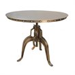 Bowery Hill Metal Antique Nickel Accent Table Round Adjustable 36