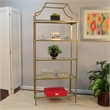 Bowery Hill Glass Gold Bookcase Rectangular Modern 30