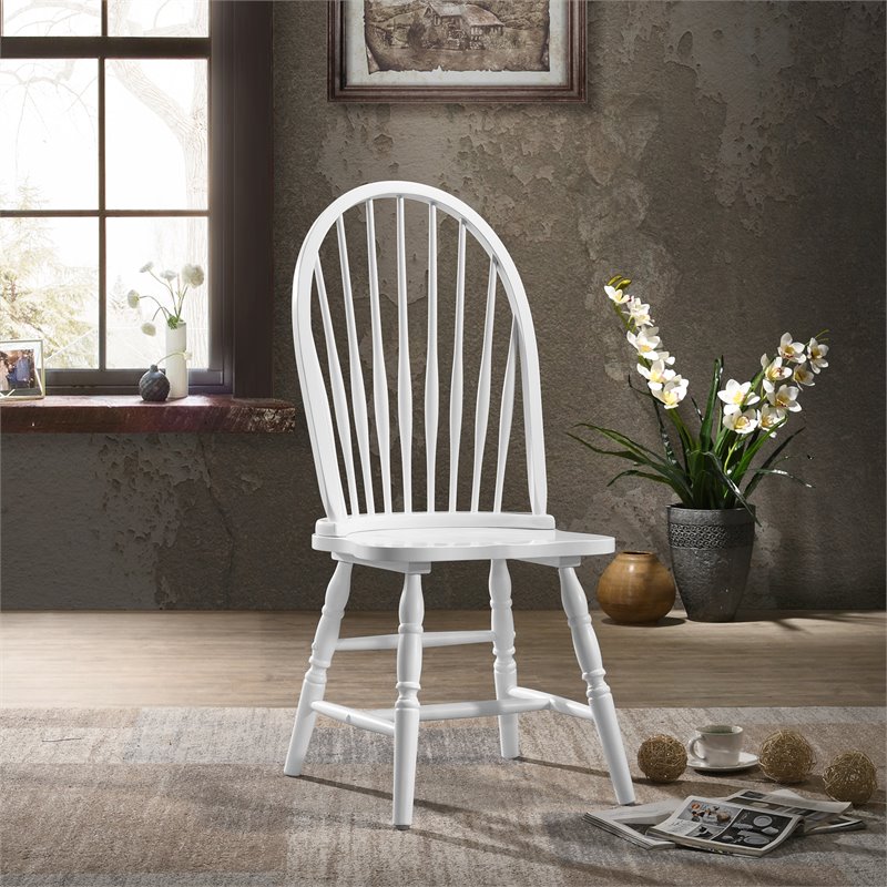 Bowery Hill Wood Dining Chair in Pure White