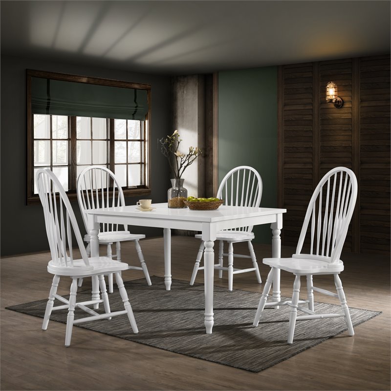 Bowery Hill Wood Dining Chair in Pure White