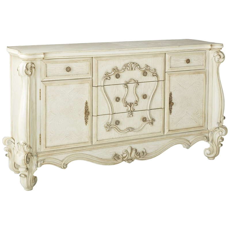 Bowery Hill 5 Drawer Dresser in Bone and White